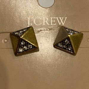 J.Crew square bronze rhinestone stud earrings